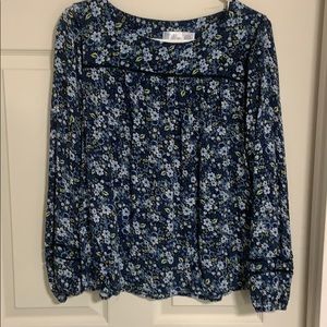 Floral time and tru blouse size L